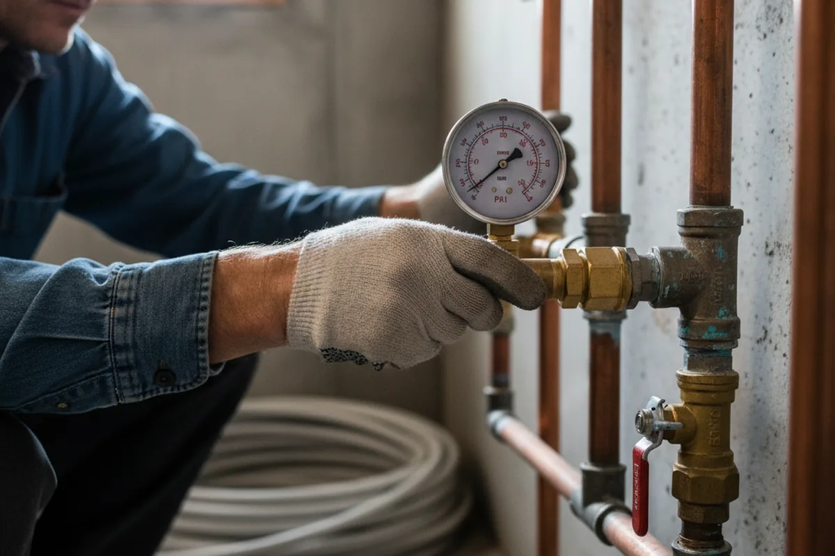 Pressure testing a repaired line during Water Line Repair in Boise